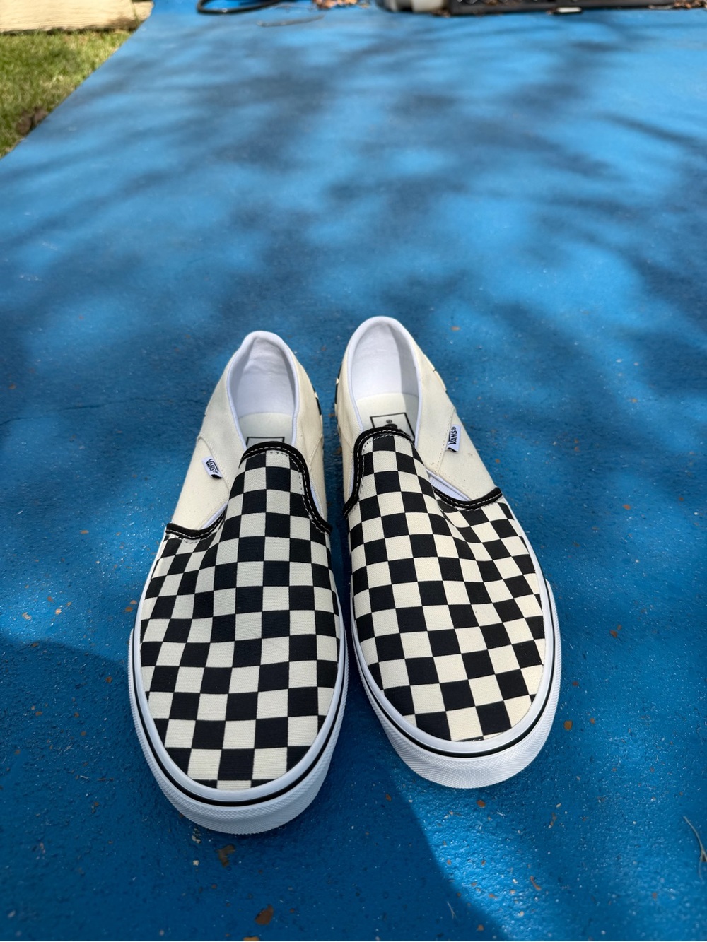 Vans Black and White Checkerboard Slip-On Flats
